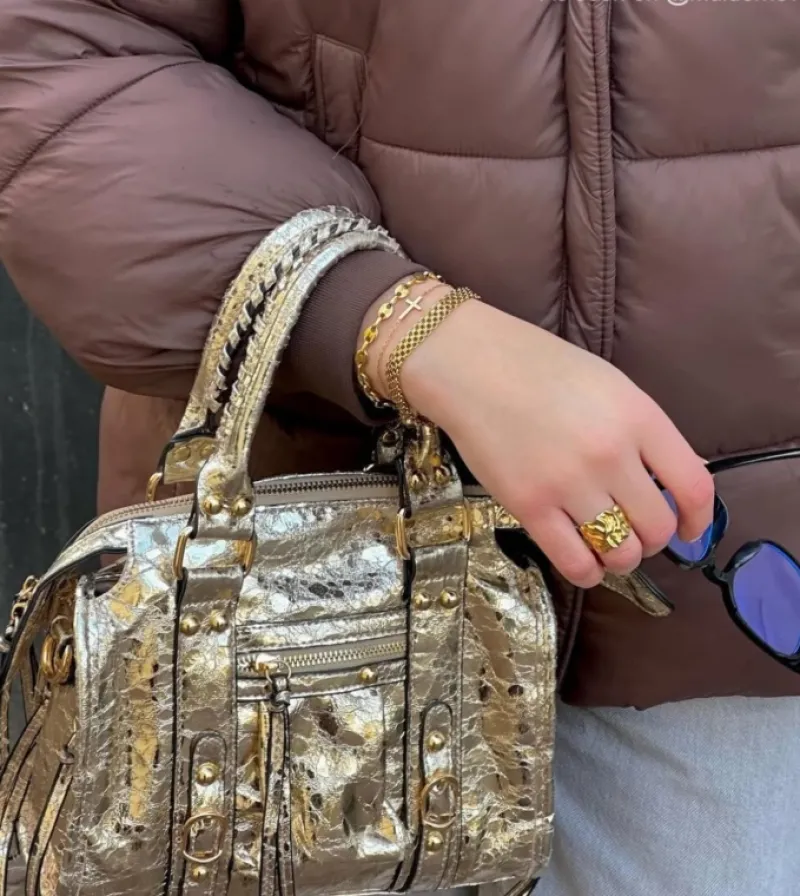 Finaste Armband met chunky chains goudkleurig Fashion