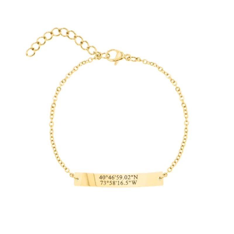 Finaste Armband met coördinaten goudkleurig New