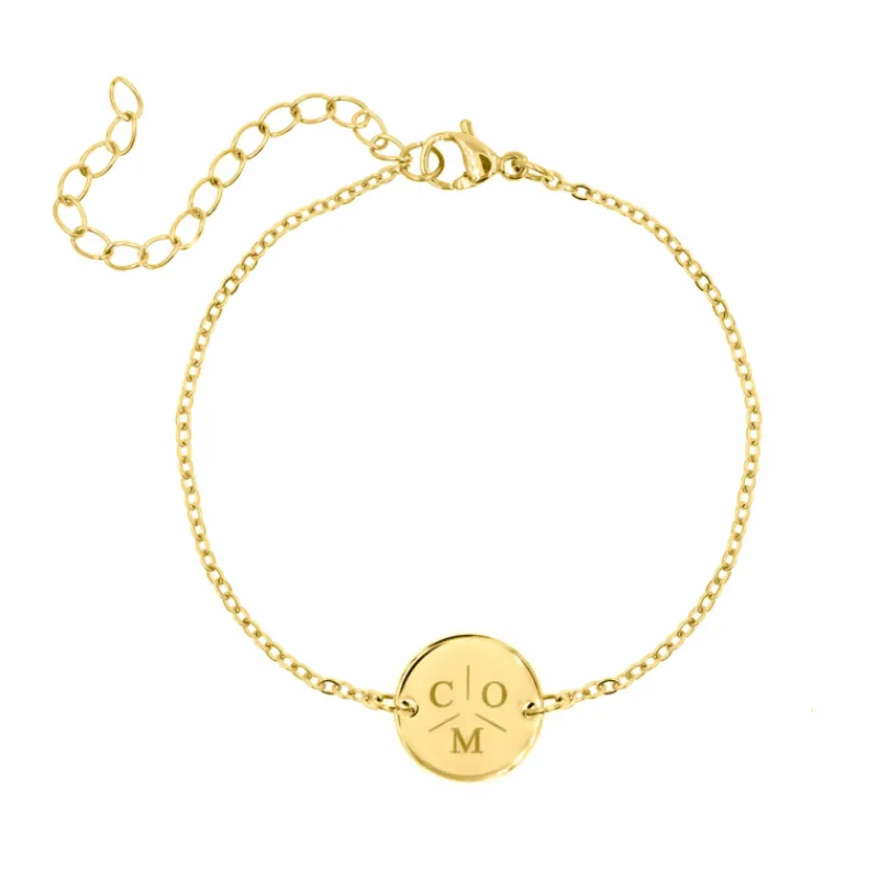 Finaste Armband Met Drie Letters Goud Kleurig Hot
