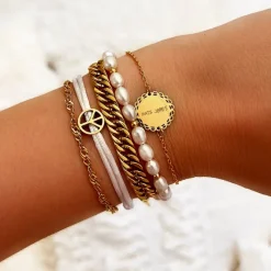 Finaste Armband met handschrift of tekening goudkleurig Outlet