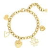 Finaste Armband met hartjes bedels goudkleurig Outlet