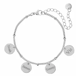 Finaste Armband met namen 4 muntjes Online
