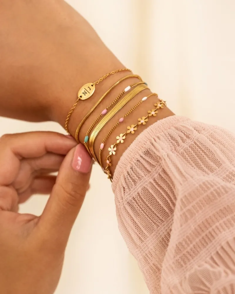 Finaste Armband mini snake chain goudkleurig Sale