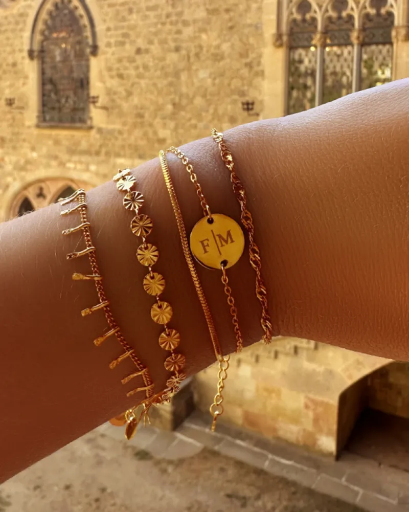 Finaste Armband mini snake chain goudkleurig Sale