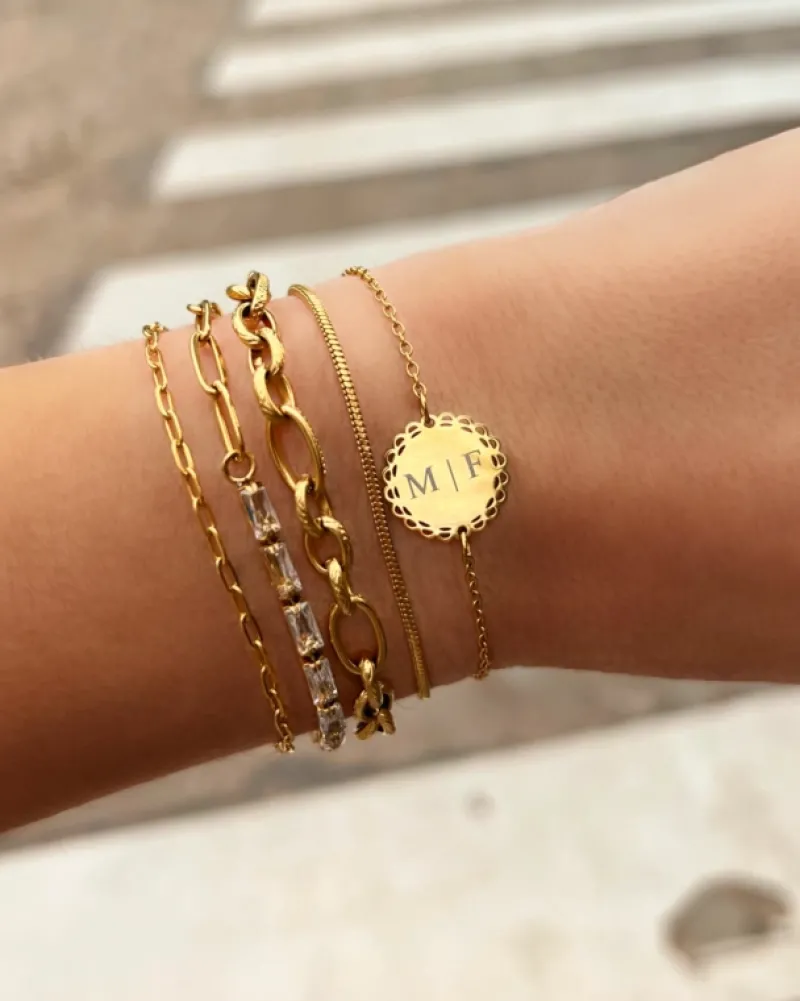 Finaste Armband mini snake chain goudkleurig Sale