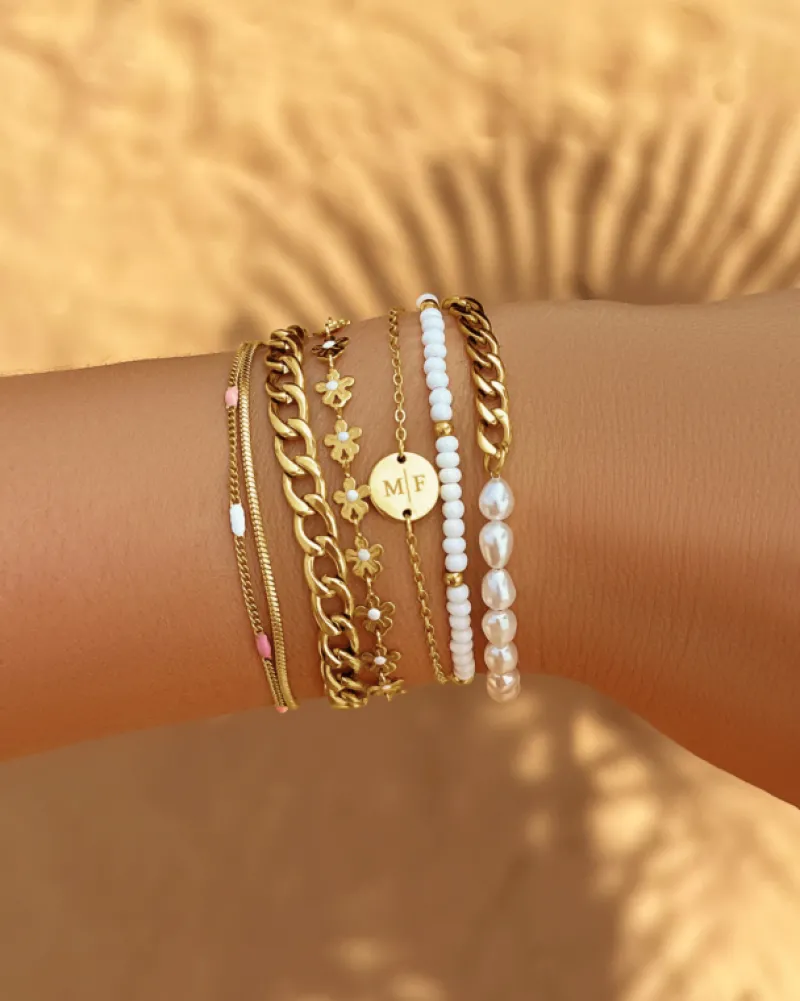 Finaste Armband mini snake chain goudkleurig Sale