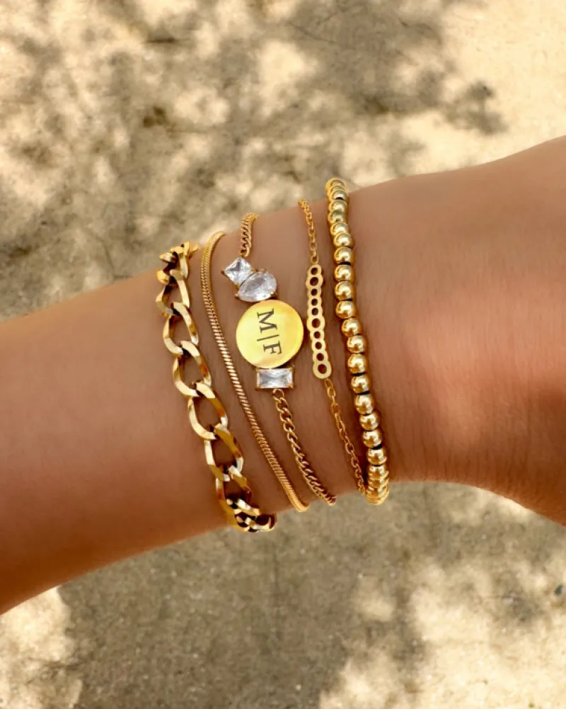 Finaste Armband mini snake chain goudkleurig Sale
