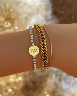 Finaste Armband mini snake chain goudkleurig Sale