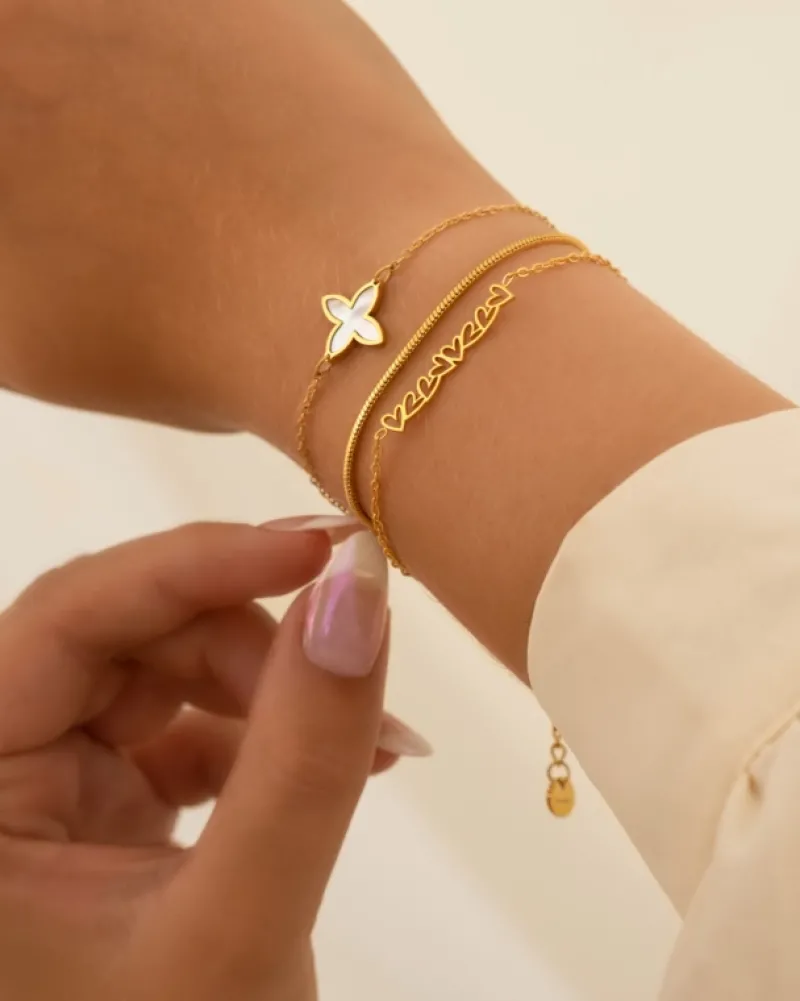 Finaste Armband mini snake chain goudkleurig Sale