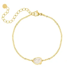 Finaste Armband parelmoer kleur goud New