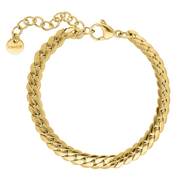 Finaste Armband platte chain goud kleurig Outlet