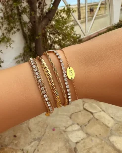 Finaste Armband platte chain goud kleurig Outlet