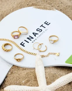 Finaste Armband platte chain goud kleurig Outlet