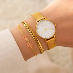 Finaste Armband platte chain goud kleurig Outlet