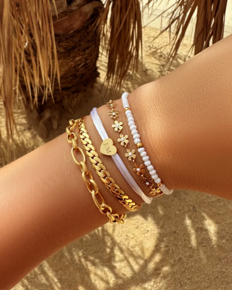 Finaste Armband platte chain goud kleurig Outlet