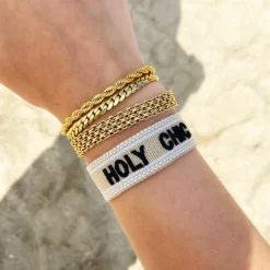 Finaste Armband platte chain goud kleurig Outlet