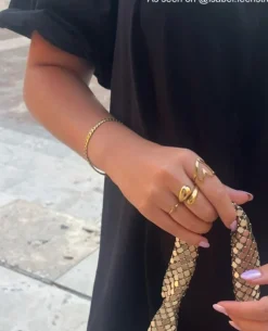 Finaste Armband platte chain vintage goudkleurig Best