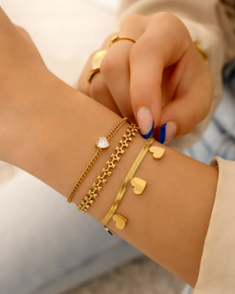 Finaste Armband sparkle heart goldplated Fashion