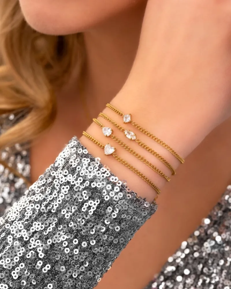 Finaste Armband sparkle heart goldplated Fashion