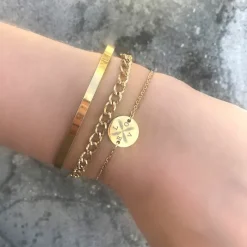 Finaste Armband vier letters Goud Kleurig Best