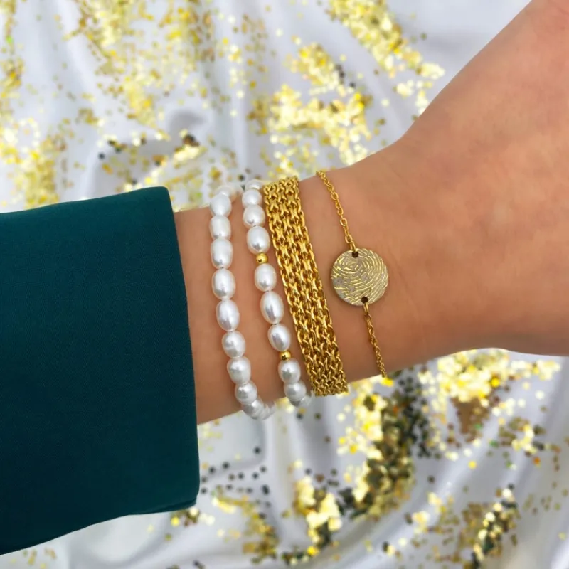Finaste Armband vingerafdruk goud kleurig Sale