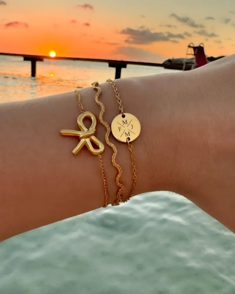 Finaste Armband wave kleur goud Discount