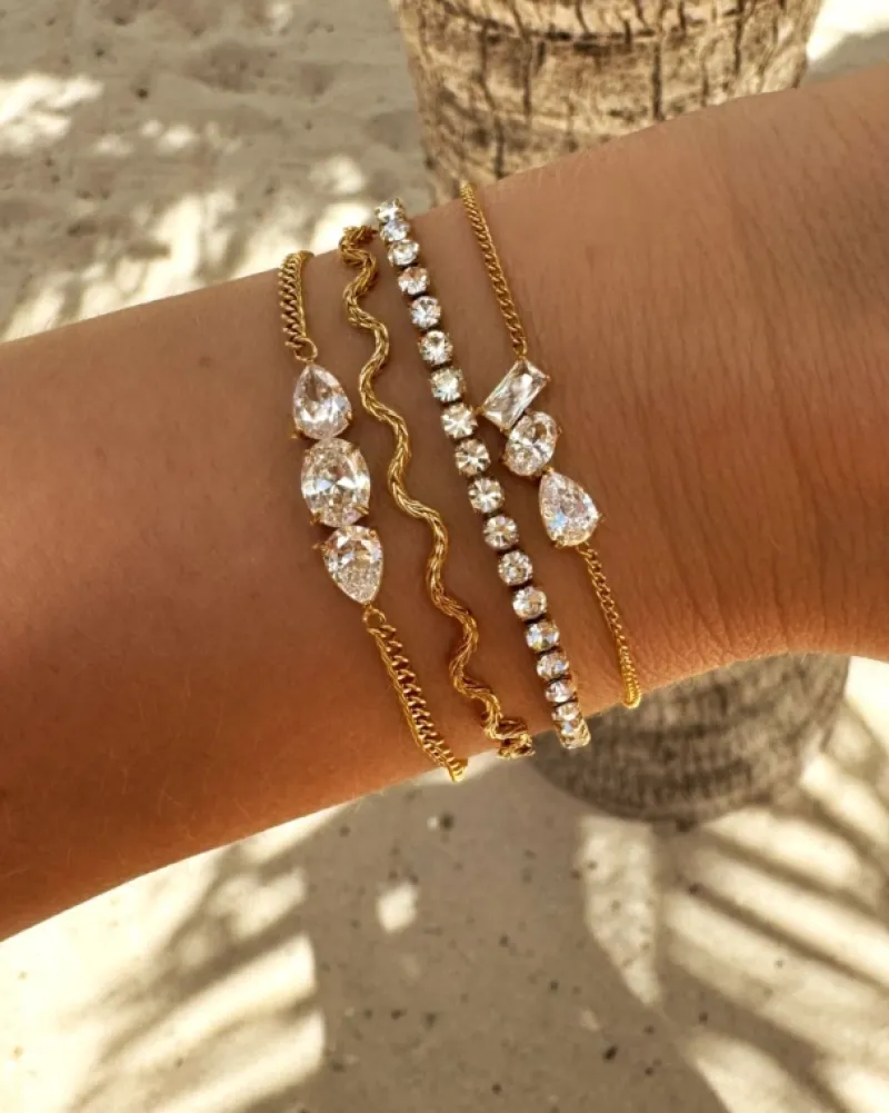 Finaste Armband wave kleur goud Discount