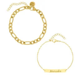 Finaste Armbanden set met naam kleur goud Online