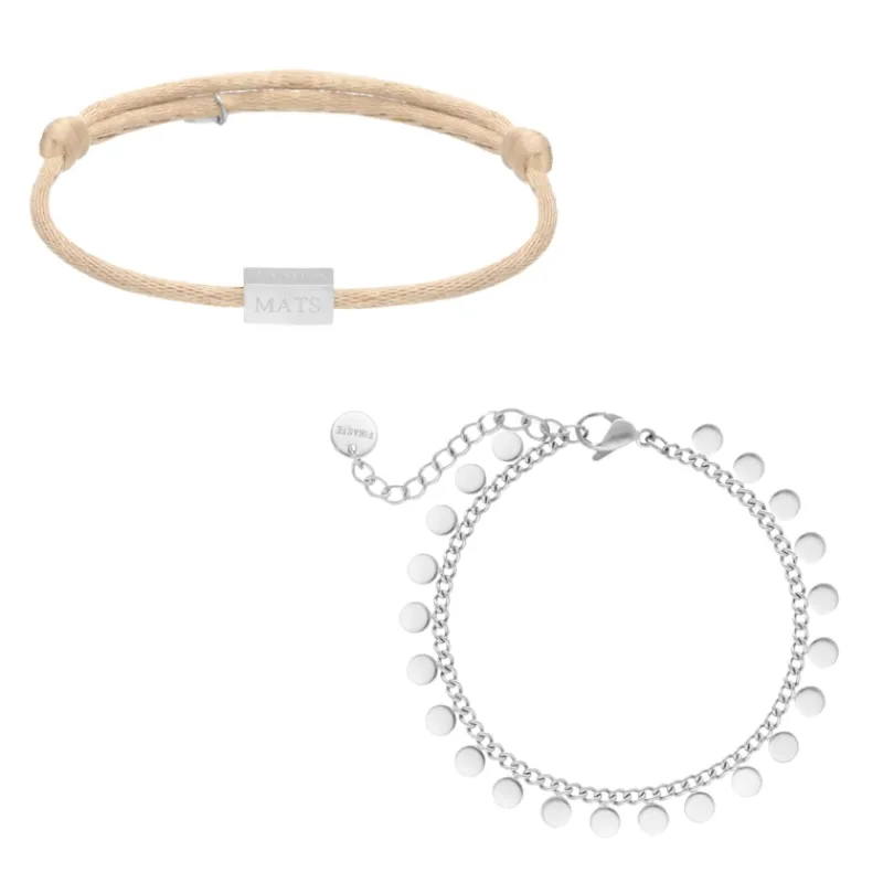 Finaste Armbanden set satin initials Discount