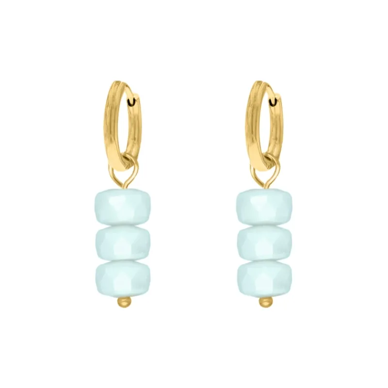 Finaste Baby blue oorbellen goudkleurig Hot