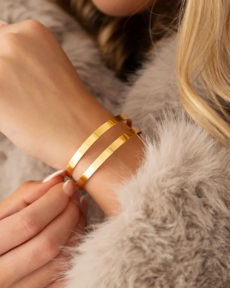 Finaste Bangle dubbel goudkleurig Clearance