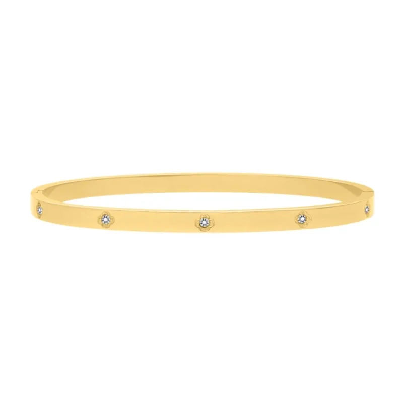 Finaste Bangle met steentjes goudkleurig Clearance