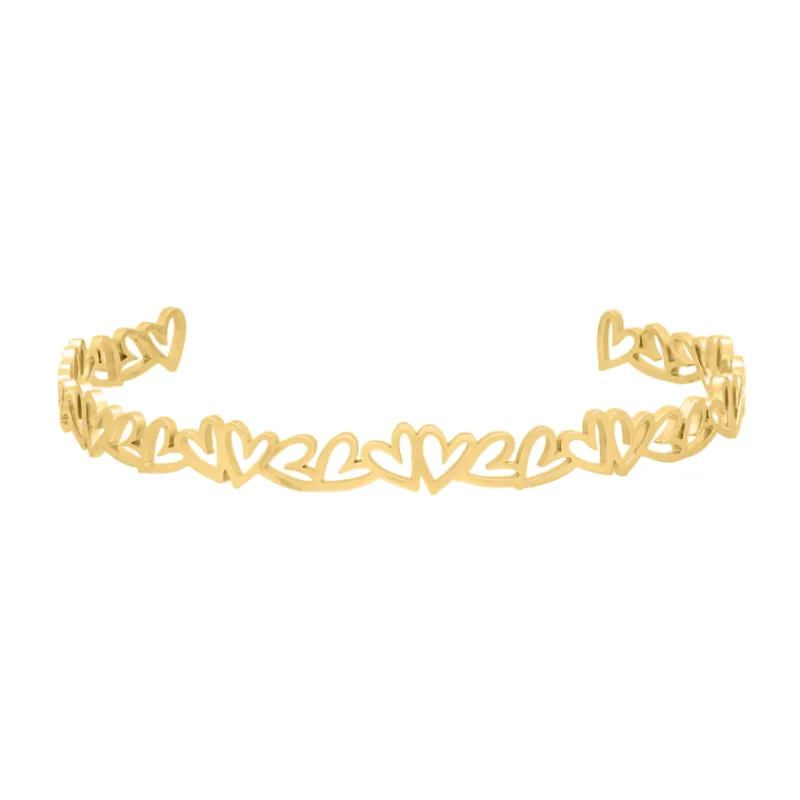 Finaste Bangle open hearts goudkleurig Hot