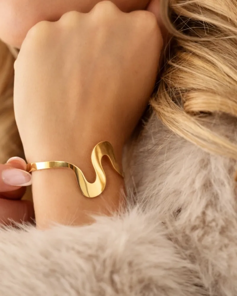 Finaste Bangle swirl goudkleurig Online