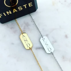 Finaste Bar armband graveren 3 letters Clearance