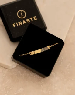 Finaste Bar armband vingerafdruk goud kleurig Fashion