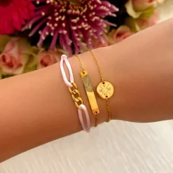 Finaste Bar armband vingerafdruk goud kleurig Fashion