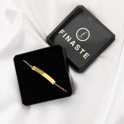 Finaste Bar armband vingerafdruk goud kleurig Fashion