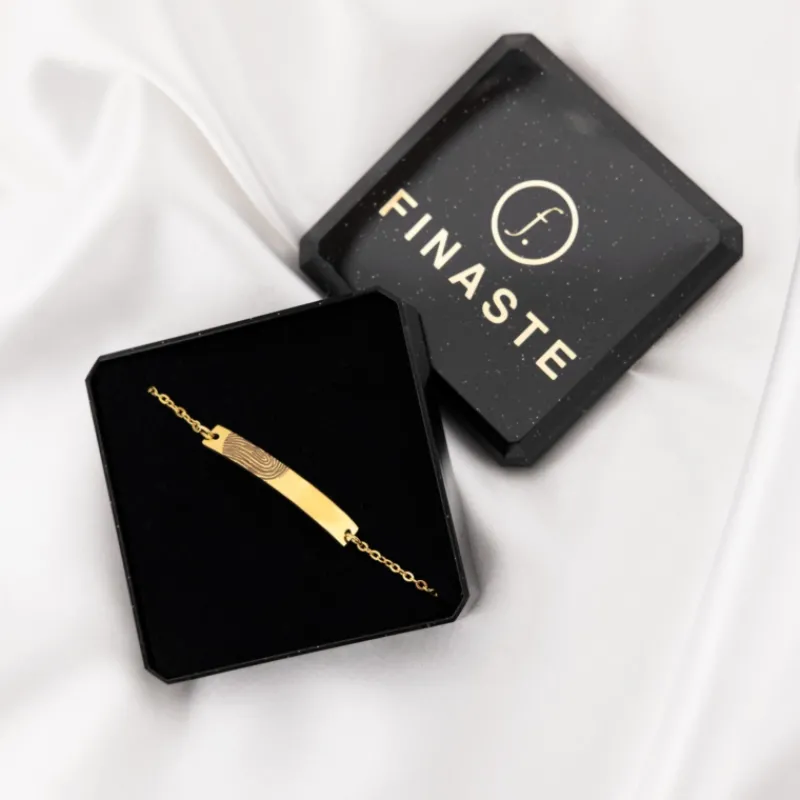 Finaste Bar armband vingerafdruk goud kleurig Fashion