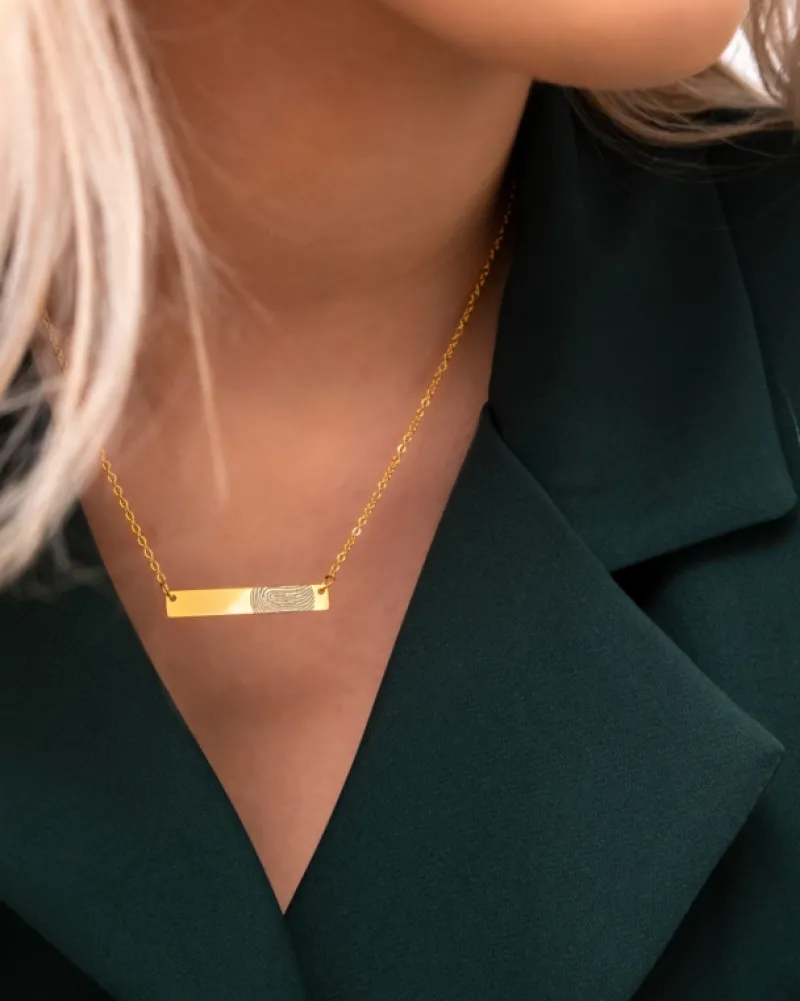 Finaste Bar ketting vingerafdruk goud kleurig Clearance