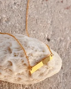 Finaste Bar ketting vingerafdruk goud kleurig Clearance