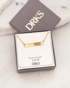 Finaste Bar ketting vingerafdruk goud kleurig Clearance