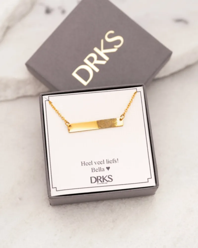 Finaste Bar ketting vingerafdruk goud kleurig Clearance