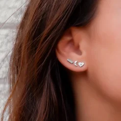 Finaste Bar stud oorbellen met steentjes Clearance
