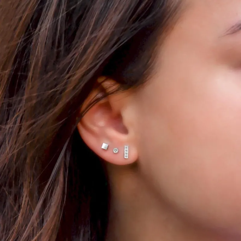 Finaste Bar stud oorbellen met steentjes Clearance