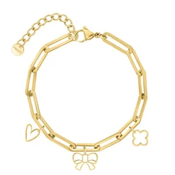 Finaste Bedelarmband bow goudkleurig New