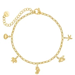 Finaste Bedelarmband zee bedels goudkleurig Hot