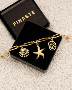 Finaste Bedelarmband zeester goudkleurig Best