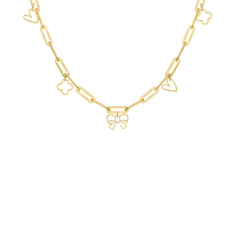 Finaste Bedelketting bow goudkleurig Discount