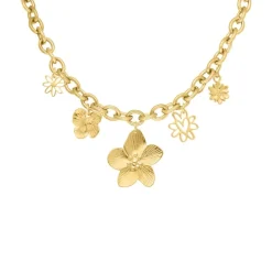 Finaste Bedelketting met bloemetjes goudkleurig Best